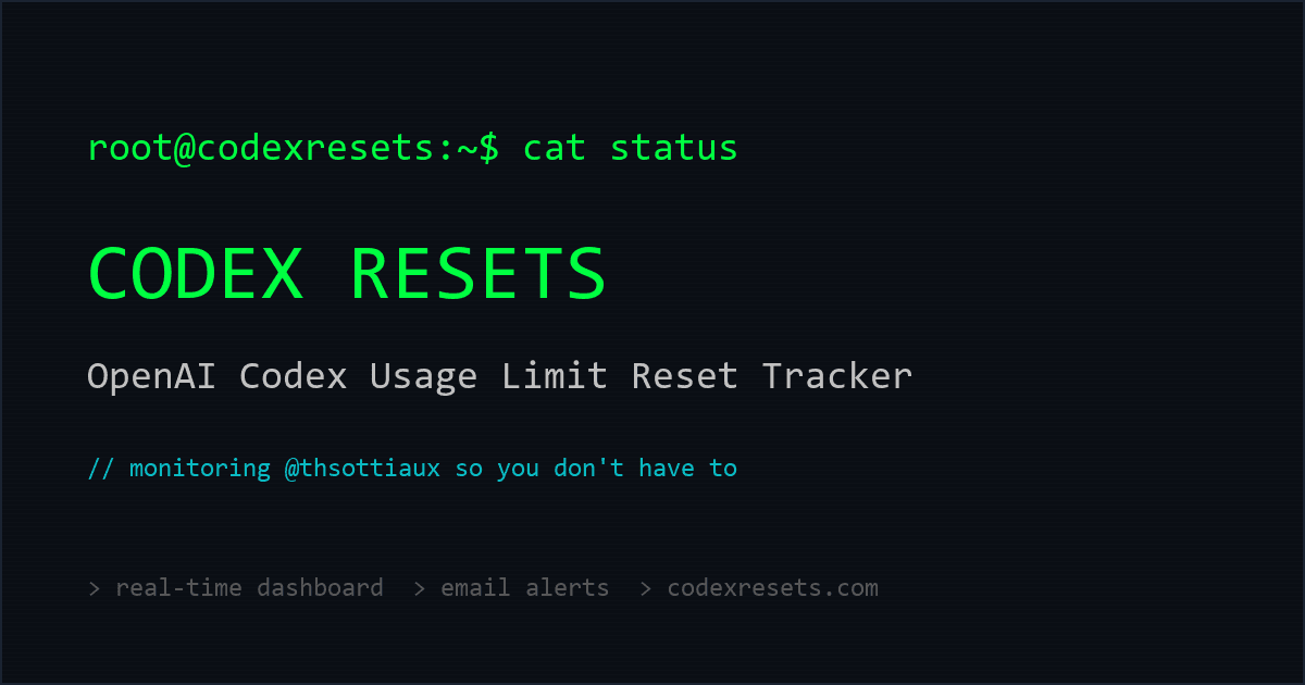 Codex Resets screenshot